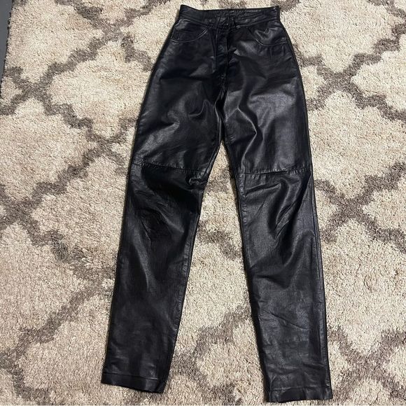 High waisted leather Pants - Picture 1 of 9